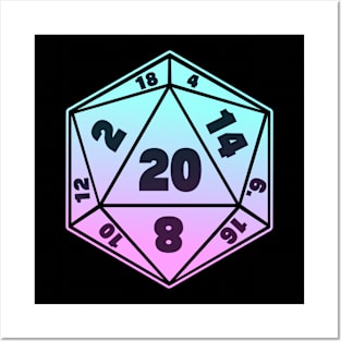 Pastel D20 Dice Posters and Art